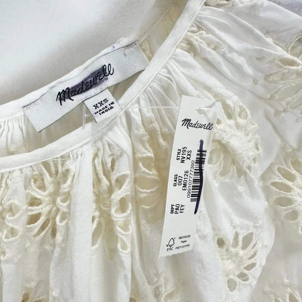 Madewell embroidered shirred
